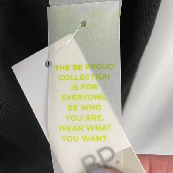 New BP Love Always Wins Metallic Print Long Sleeve Tee Black Unisex Size Small - Picture 14 of 16